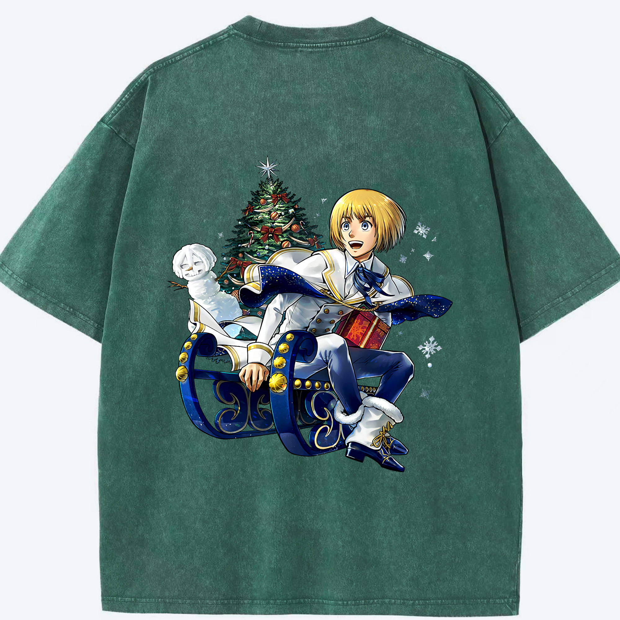 （画像用） 進撃の巨人 アルミン·アルレルト Attack on Titan Armin Arlert 綿100% ヴィンテージ風 半袖Tシャツ（背面プリント）